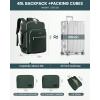 imageLOVEVOOK Carry on Travel Backpack 40L Waterproof Large 17inch Laptop Luggage Daypack as Personal Item Flight Approved Business Weekender Overnight with 3 Packing Cubes Light grayPinkDark Greenblack1