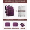 imageLOVEVOOK Carry on Travel Backpack 40L Waterproof Large 17inch Laptop Luggage Daypack as Personal Item Flight Approved Business Weekender Overnight with 3 Packing Cubes Light grayPinkDark Purpleblack1