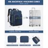 imageLOVEVOOK Carry on Travel Backpack 40L Waterproof Large 17inch Laptop Luggage Daypack as Personal Item Flight Approved Business Weekender Overnight with 3 Packing Cubes Light grayPinkBlue Greenblack