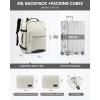 imageLOVEVOOK Carry on Travel Backpack 40L Waterproof Large 17inch Laptop Luggage Daypack as Personal Item Flight Approved Business Weekender Overnight with 3 Packing Cubes Light grayPinkBeigeblack