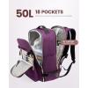 imageLOVEVOOK Carry on Travel Backpack 40L Waterproof Large 17inch Laptop Luggage Daypack as Personal Item Flight Approved Business Weekender Overnight with 3 Packing Cubes Light grayPinkDark Purpleblack1