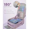imageLOVEVOOK Carry on Travel Backpack 40L Waterproof Large 17inch Laptop Luggage Daypack as Personal Item Flight Approved Business Weekender Overnight with 3 Packing Cubes Light grayPinkLight Purple