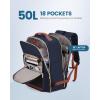 imageLOVEVOOK Carry on Travel Backpack 40L Waterproof Large 17inch Laptop Luggage Daypack as Personal Item Flight Approved Business Weekender Overnight with 3 Packing Cubes Light grayPinkDark Bluebrown