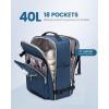 imageLOVEVOOK Carry on Travel Backpack 40L Waterproof Large 17inch Laptop Luggage Daypack as Personal Item Flight Approved Business Weekender Overnight with 3 Packing Cubes Light grayPinkDark Blueblack