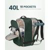 imageLOVEVOOK Carry on Travel Backpack 40L Waterproof Large 17inch Laptop Luggage Daypack as Personal Item Flight Approved Business Weekender Overnight with 3 Packing Cubes Light grayPinkDark Greenblack1