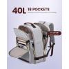 imageLOVEVOOK Carry on Travel Backpack 40L Waterproof Large 17inch Laptop Luggage Daypack as Personal Item Flight Approved Business Weekender Overnight with 3 Packing Cubes Light grayPinkLight Greydark Coffee Color