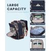 imageLOVEVOOK Carry on Travel Backpack 40L Waterproof Large 17inch Laptop Luggage Daypack as Personal Item Flight Approved Business Weekender Overnight with 3 Packing Cubes Light grayPinkDark Bluebrown