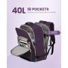 imageLOVEVOOK Carry on Travel Backpack 40L Waterproof Large 17inch Laptop Luggage Daypack as Personal Item Flight Approved Business Weekender Overnight with 3 Packing Cubes Light grayPinkDark Purpleblack2