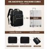 imageLOVEVOOK Carry on Travel Backpack 40L Waterproof Large 17inch Laptop Luggage Daypack as Personal Item Flight Approved Business Weekender Overnight with 3 Packing Cubes Light grayPinkBlackblack