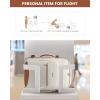 imageLOVEVOOK Carry on Travel Backpack 40L Waterproof Large 17inch Laptop Luggage Daypack as Personal Item Flight Approved Business Weekender Overnight with 3 Packing Cubes Light grayPinkBeigebrown
