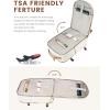 imageLOVEVOOK Carry on Travel Backpack 40L Waterproof Large 17inch Laptop Luggage Daypack as Personal Item Flight Approved Business Weekender Overnight with 3 Packing Cubes Light grayPinkBeigebrown