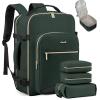 imageLOVEVOOK Carry on Travel Backpack 40L Waterproof Large 17inch Laptop Luggage Daypack as Personal Item Flight Approved Business Weekender Overnight with 3 Packing Cubes Light grayPinkDark Greenblack1