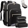 imageLOVEVOOK Carry on Travel Backpack 40L Waterproof Large 17inch Laptop Luggage Daypack as Personal Item Flight Approved Business Weekender Overnight with 3 Packing Cubes Light grayPinkBlackgrey