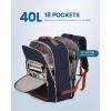 imageLOVEVOOK Carry on Travel Backpack 40L Waterproof Large 17inch Laptop Luggage Daypack as Personal Item Flight Approved Business Weekender Overnight with 3 Packing Cubes Light grayPinkDark Bluebrown