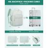 imageLOVEVOOK Carry on Travel Backpack 40L Waterproof Large 17inch Laptop Luggage Daypack as Personal Item Flight Approved Business Weekender Overnight with 3 Packing Cubes Light grayPinkTurquoiseturquoise