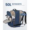 imageLOVEVOOK Carry on Travel Backpack 40L Waterproof Large 17inch Laptop Luggage Daypack as Personal Item Flight Approved Business Weekender Overnight with 3 Packing Cubes Light grayPinkBlue Greenblack