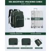 imageLOVEVOOK Carry on Travel Backpack 40L Waterproof Large 17inch Laptop Luggage Daypack as Personal Item Flight Approved Business Weekender Overnight with 3 Packing Cubes Light grayPinkDark Greenblack1