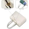 imageLOVEVOOK Laptop Tote Bag for Women 156 Inch Waterproof Leather Computer Bags Business Office Work Briefcase BlackBeige