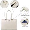 imageLOVEVOOK Laptop Tote Bag for Women 156 Inch Waterproof Leather Computer Bags Business Office Work Briefcase BlackBeige