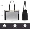 imageLOVEVOOK Laptop Tote Bag for Women 156 Inch Waterproof Leather Computer Bags Business Office Work Briefcase BlackBlackGrayWhite