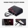 imageLOVEVOOK Laptop Tote Bag for Women 156 Inch Waterproof Leather Computer Bags Business Office Work Briefcase BlackBlackPurple
