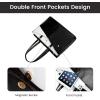 imageLOVEVOOK Laptop Tote Bag for Women 156 Inch Waterproof Leather Computer Bags Business Office Work Briefcase BlackBlackwhite
