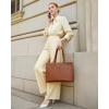 imageLOVEVOOK Laptop Tote Bag for Women 156 Inch Waterproof Leather Computer Bags Business Office Work Briefcase BlackBrown