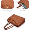 imageLOVEVOOK Laptop Tote Bag for Women 156 Inch Waterproof Leather Computer Bags Business Office Work Briefcase BlackBrown