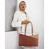 imageLOVEVOOK Laptop Tote Bag for Women 156 Inch Waterproof Leather Computer Bags Business Office Work Briefcase BlackBrownApricotBeige