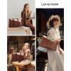 imageLOVEVOOK Laptop Tote Bag for Women 156 Inch Waterproof Leather Computer Bags Business Office Work Briefcase BlackBrownWhitePink
