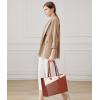 imageLOVEVOOK Laptop Tote Bag for Women 156 Inch Waterproof Leather Computer Bags Business Office Work Briefcase BlackBrownwhite