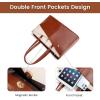 imageLOVEVOOK Laptop Tote Bag for Women 156 Inch Waterproof Leather Computer Bags Business Office Work Briefcase BlackBrownwhite
