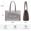imageLOVEVOOK Laptop Tote Bag for Women 156 Inch Waterproof Leather Computer Bags Business Office Work Briefcase BlackCoffeeBeige