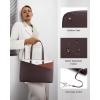 imageLOVEVOOK Laptop Tote Bag for Women 156 Inch Waterproof Leather Computer Bags Business Office Work Briefcase BlackCoffeeBrownBeige