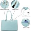 imageLOVEVOOK Laptop Tote Bag for Women 156 Inch Waterproof Leather Computer Bags Business Office Work Briefcase BlackCyanblue