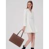 imageLOVEVOOK Laptop Tote Bag for Women 156 Inch Waterproof Leather Computer Bags Business Office Work Briefcase BlackDark Brown