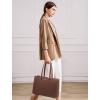 imageLOVEVOOK Laptop Tote Bag for Women 156 Inch Waterproof Leather Computer Bags Business Office Work Briefcase BlackDark Brown