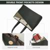 imageLOVEVOOK Laptop Tote Bag for Women 156 Inch Waterproof Leather Computer Bags Business Office Work Briefcase BlackDark GreenOlive GreenOff White