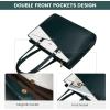 imageLOVEVOOK Laptop Tote Bag for Women 156 Inch Waterproof Leather Computer Bags Business Office Work Briefcase BlackGreenWhite