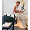imageLOVEVOOK Laptop Tote Bag for Women 156 Inch Waterproof Leather Computer Bags Business Office Work Briefcase BlackGreenWhite