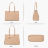 imageLOVEVOOK Laptop Tote Bag for Women 156 Inch Waterproof Leather Computer Bags Business Office Work Briefcase BlackLight Khaki