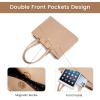 imageLOVEVOOK Laptop Tote Bag for Women 156 Inch Waterproof Leather Computer Bags Business Office Work Briefcase BlackLight Khaki