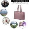 imageLOVEVOOK Laptop Tote Bag for Women 156 Inch Waterproof Leather Computer Bags Business Office Work Briefcase BlackLight Purple