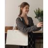 imageLOVEVOOK Laptop Tote Bag for Women 156 Inch Waterproof Leather Computer Bags Business Office Work Briefcase BlackOffwhitepolyester