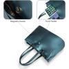 imageLOVEVOOK Laptop Tote Bag for Women 156 Inch Waterproof Leather Computer Bags Business Office Work Briefcase BlackPearl Green