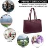 imageLOVEVOOK Laptop Tote Bag for Women 156 Inch Waterproof Leather Computer Bags Business Office Work Briefcase BlackPurple