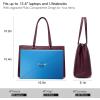 imageLOVEVOOK Laptop Tote Bag for Women 156 Inch Waterproof Leather Computer Bags Business Office Work Briefcase BlackPurple