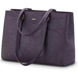 imageLOVEVOOK Laptop Tote Bag for Women 156 Inch Waterproof Leather Computer Bags Business Office Work Briefcase BlackVintage Purple