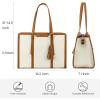 imageLOVEVOOK 156inch Canvas Laptop Tote with Clutch for Women  Lightweight Large Capacity for Work Travel SchoolBeige