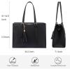 imageLOVEVOOK 156inch Canvas Laptop Tote with Clutch for Women  Lightweight Large Capacity for Work Travel SchoolBlack  Leather 1